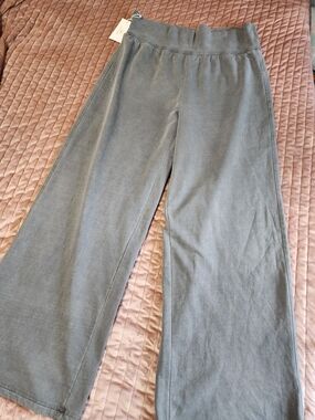 Wide Leg Women's Pants in Sun Washed Gray